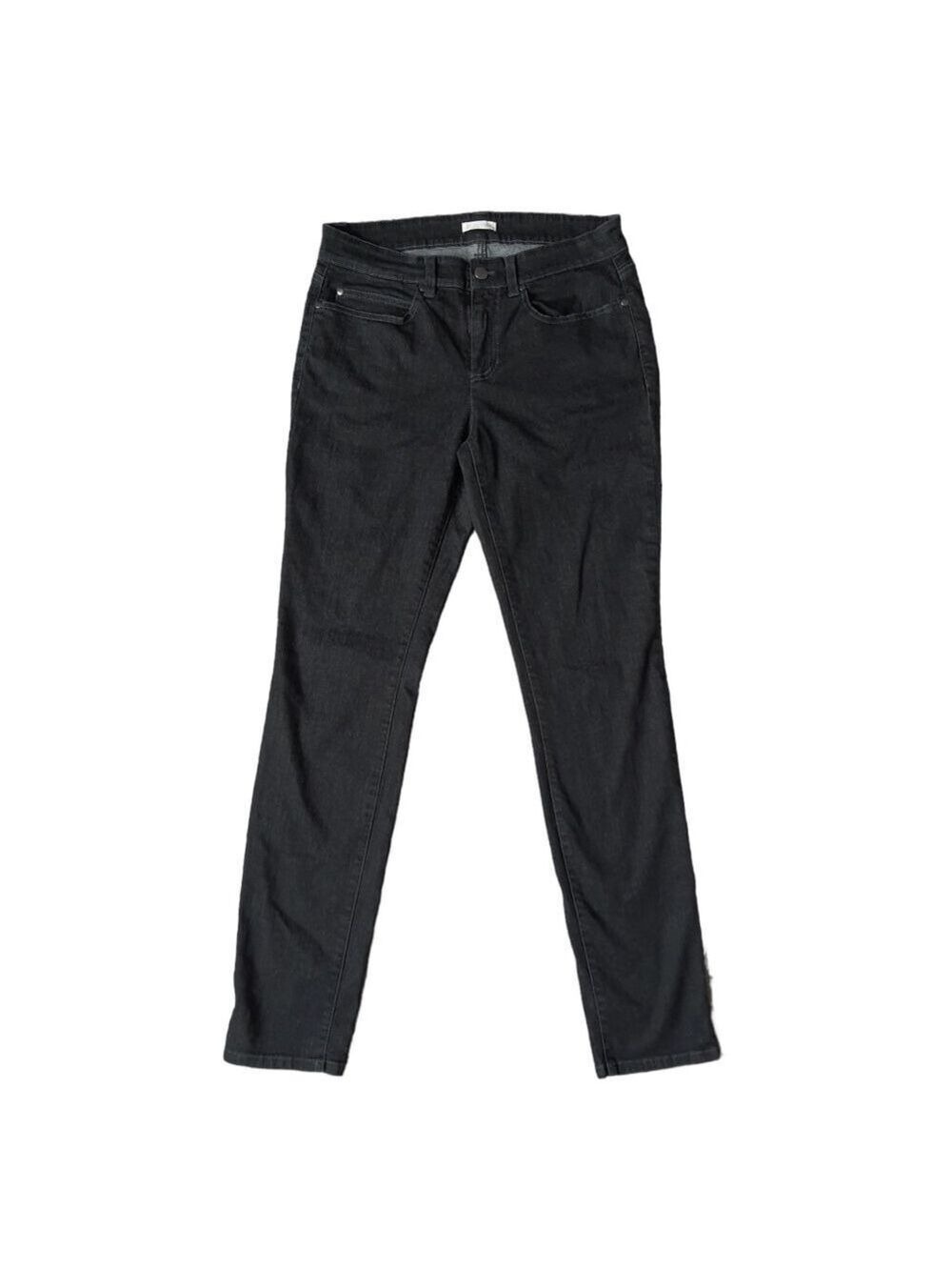 Eileen Fisher Black Wash Jeans Organic Cotton Stretch Denim Womens 10